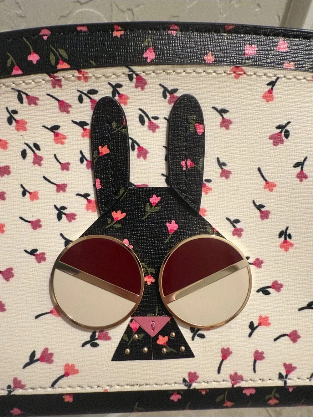 Kate Spade Spademals Money Bunny Floral Crossbody Wallet Bag